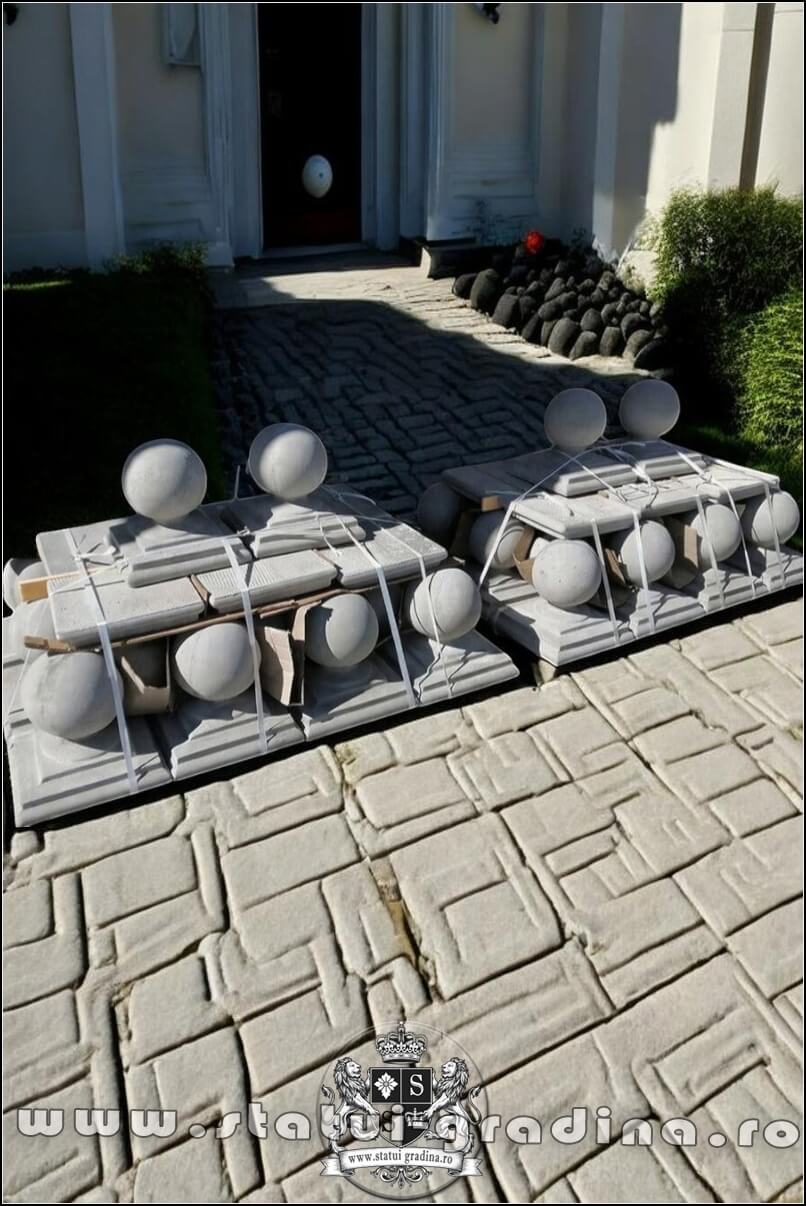 Capitel terminație bilă mare, gri natural, model T1. (1)