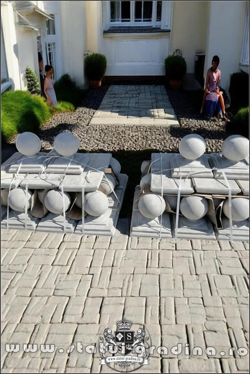 Capitel terminație bilă mare, gri natural, model T1. (2)