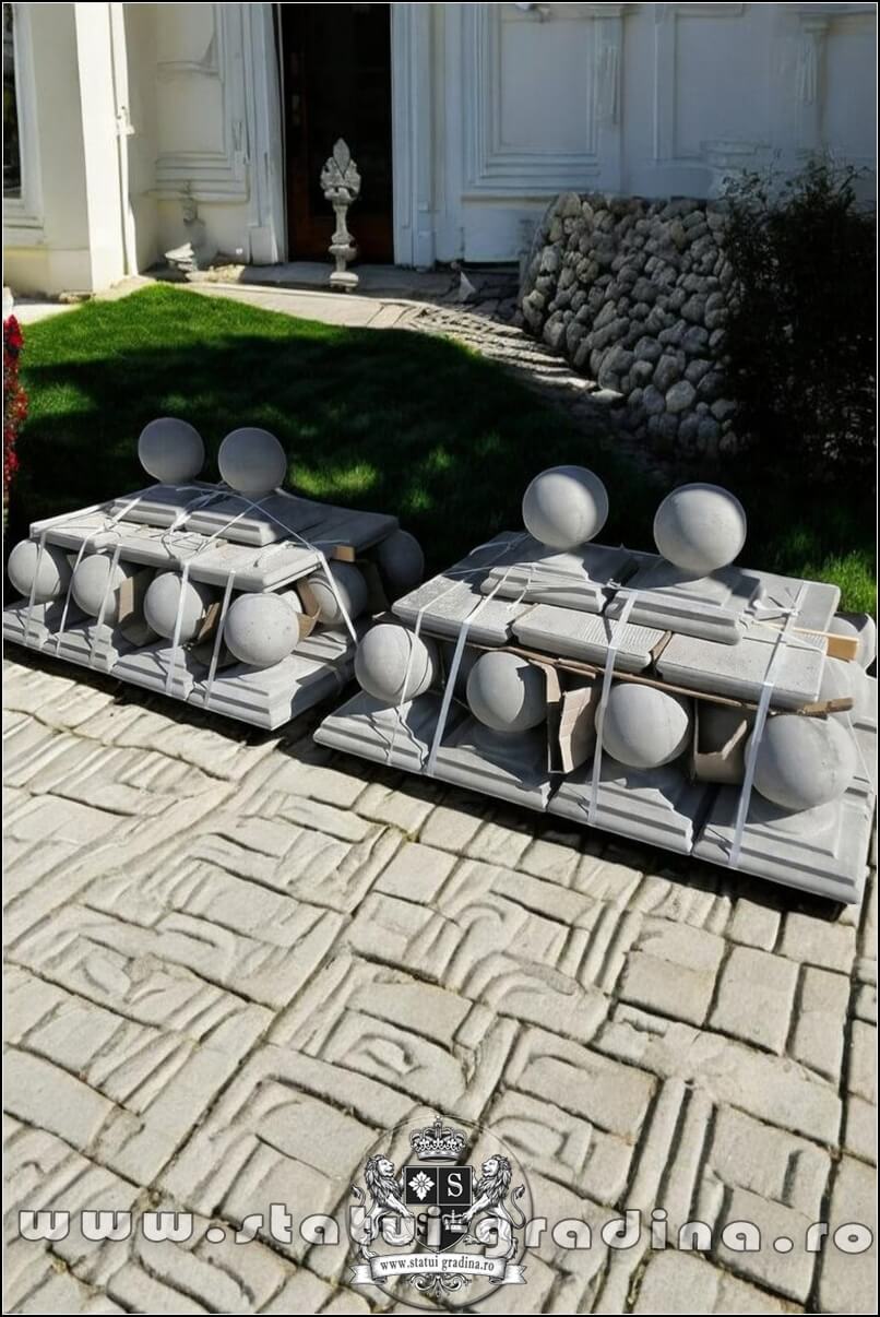 Capitel terminație bilă mare, gri natural, model T1. (3)