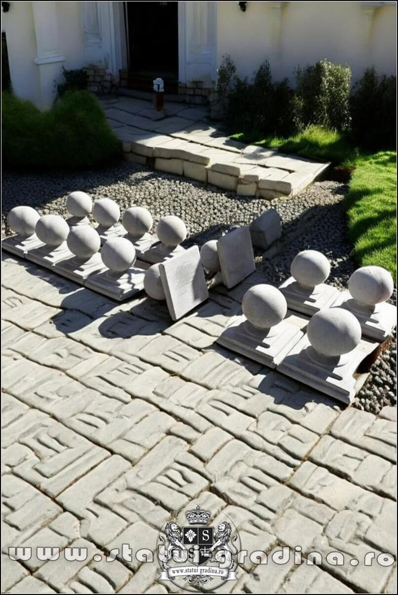 Capitel terminație bilă mare, gri natural, model T1. (4)