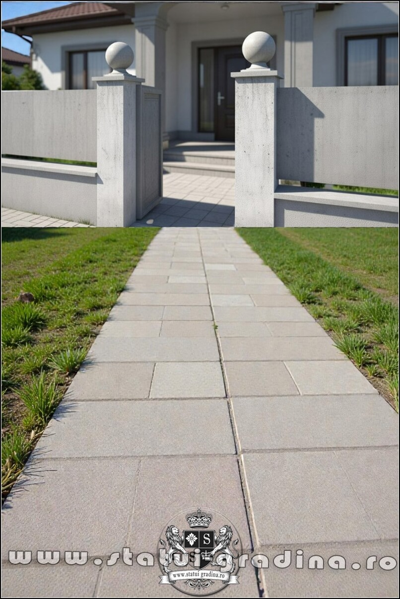 Capitel terminație bilă mare, gri natural, model T1. (5)