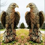 Set 2 vulturi, acvile, șoimi, uliu, auriu antichizat, model S82