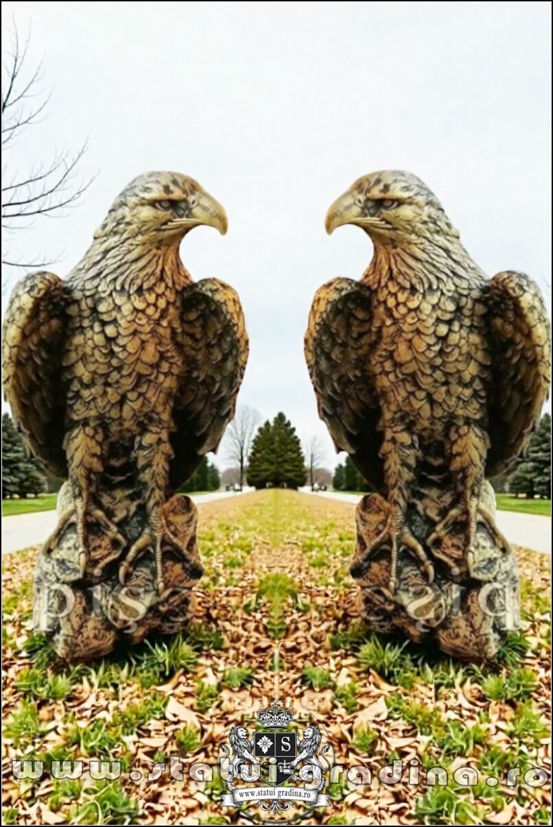 Set 2 vulturi, acvile, șoimi, uliu, auriu antichizat, model S82 (2)