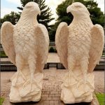 Set 2 vulturi, acvile, șoimi, uliu, galben antichizat, model S82.