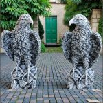 Set 2 vulturi, acvile, șoimi, uliu, gri antichizat, model S82.