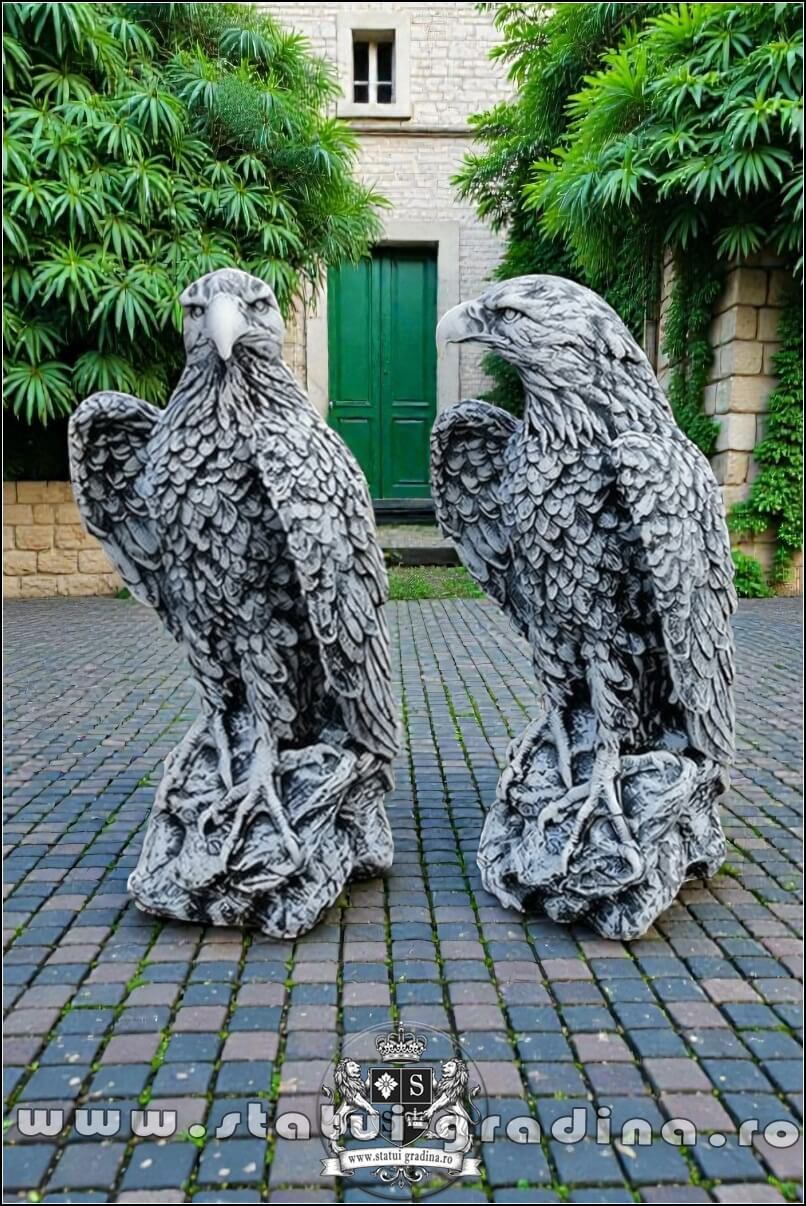 Set 2 vulturi, acvile, șoimi, uliu, gri antichizat, model S82 (2)