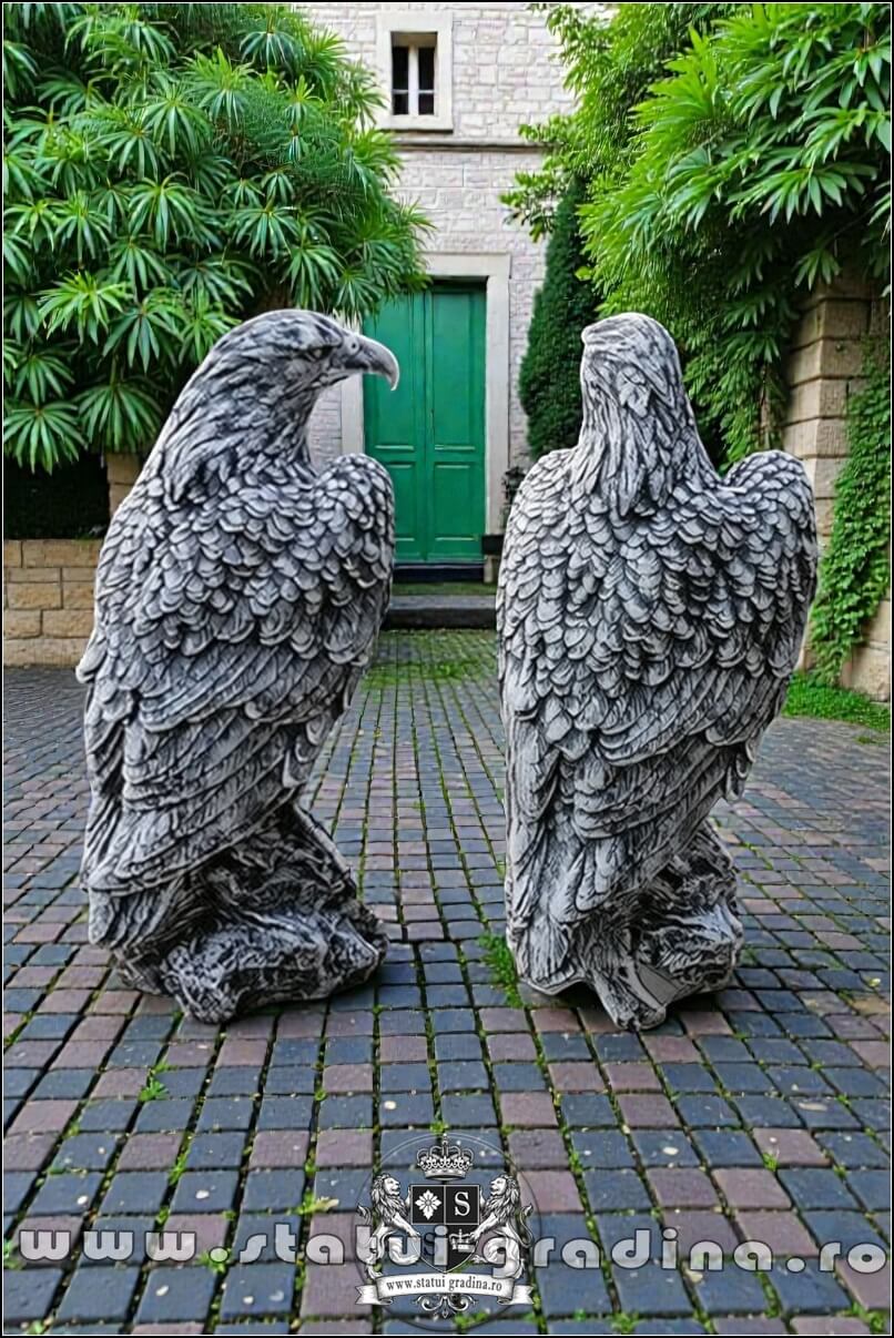 Set 2 vulturi, acvile, șoimi, uliu, gri antichizat, model S82 (3)