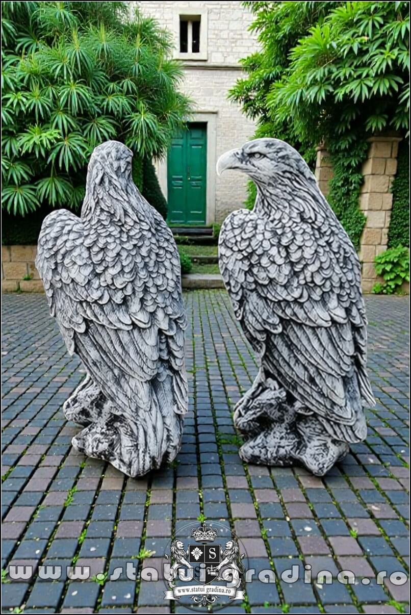 Set 2 vulturi, acvile, șoimi, uliu, gri antichizat, model S82 (4)