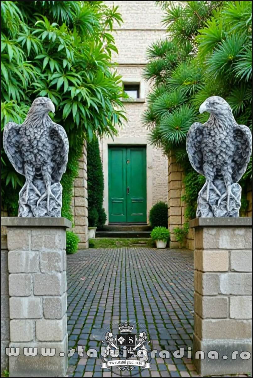 Set 2 vulturi, acvile, șoimi, uliu, gri antichizat, model S82 (5)