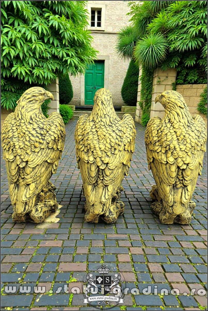 Set 3 vulturi, acvile, șoimi, uliu, auriu antichizat, model S82. (4)