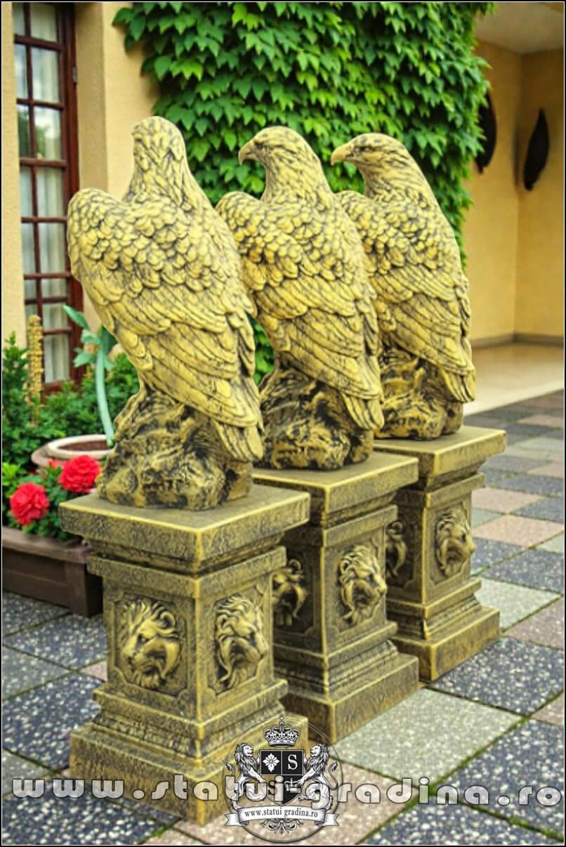 Set 3 vulturi, acvile, șoimi, uliu, auriu antichizat, model S82. (4)