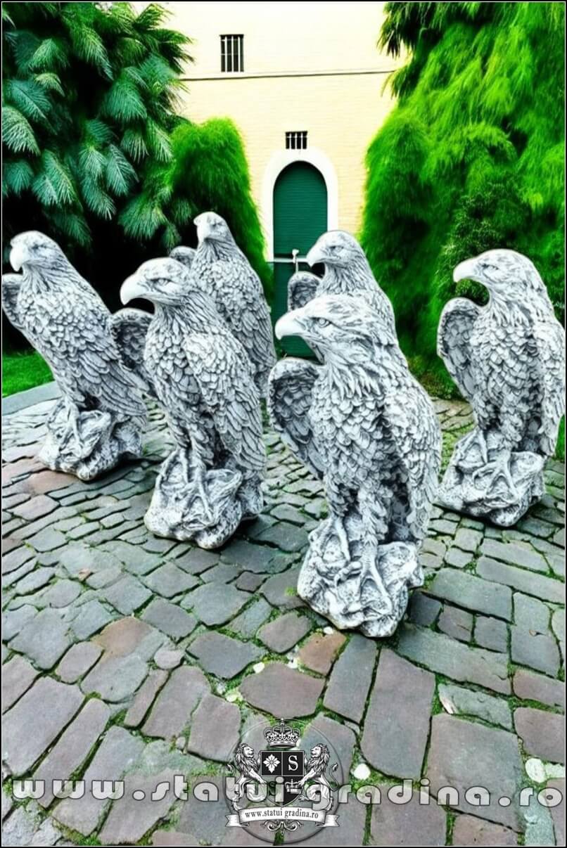 Set 3 vulturi, acvile, șoimi, uliu, gri antichizat, model S82 (2)