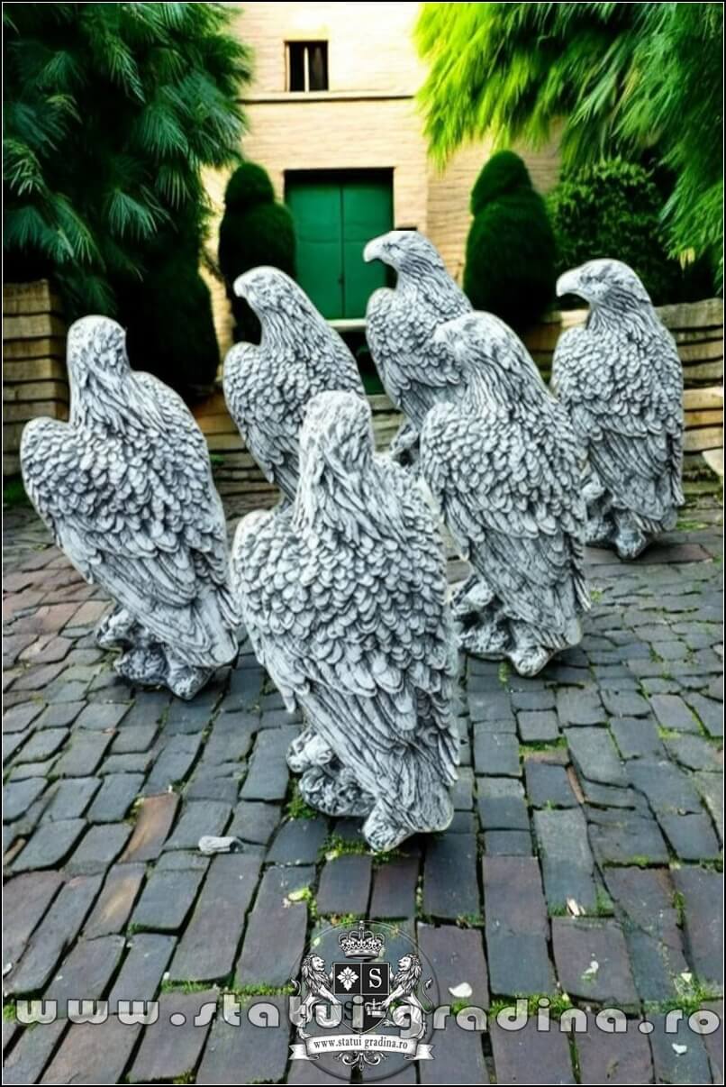 Set 3 vulturi, acvile, șoimi, uliu, gri antichizat, model S82 (4)