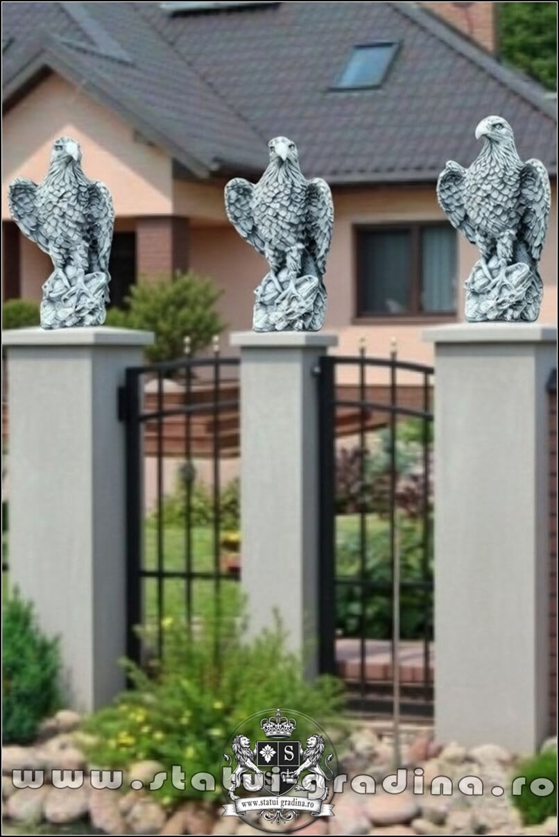 Set 3 vulturi, acvile, șoimi, uliu, gri antichizat, model S82 (5)