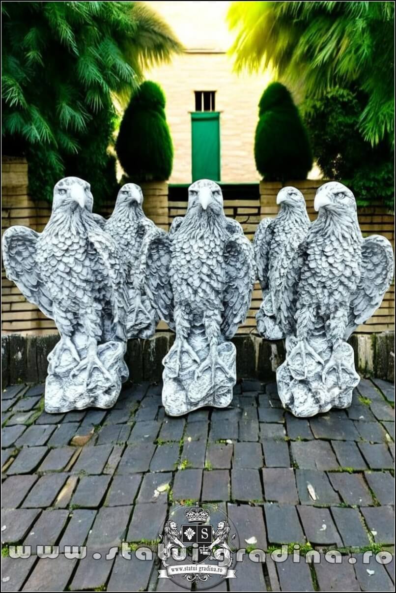 Set 3 vulturi, acvile, șoimi, uliu, gri antichizat, model S82 (6)