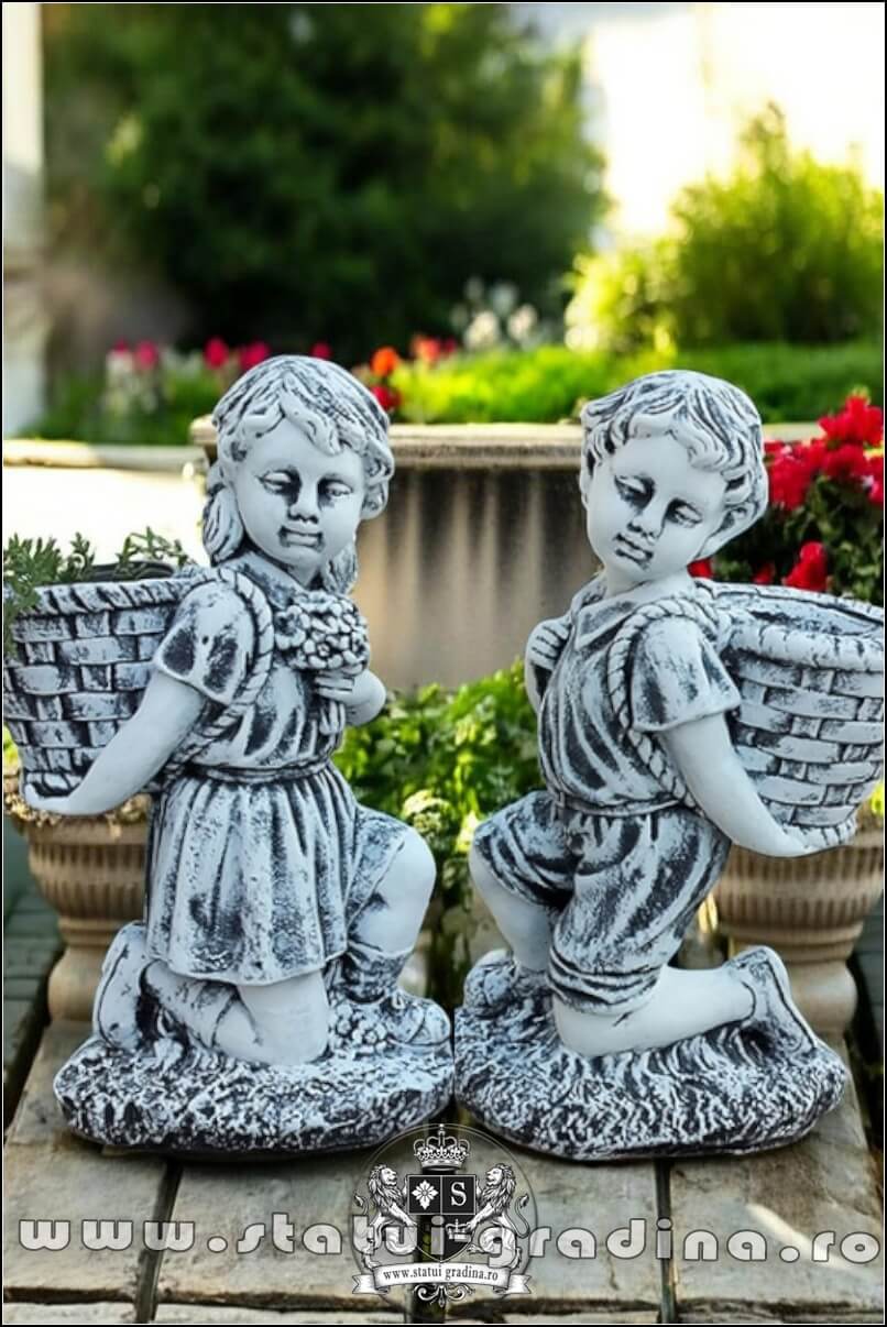 Set copii cu coșulețe, gri patinat, model S91. (1)