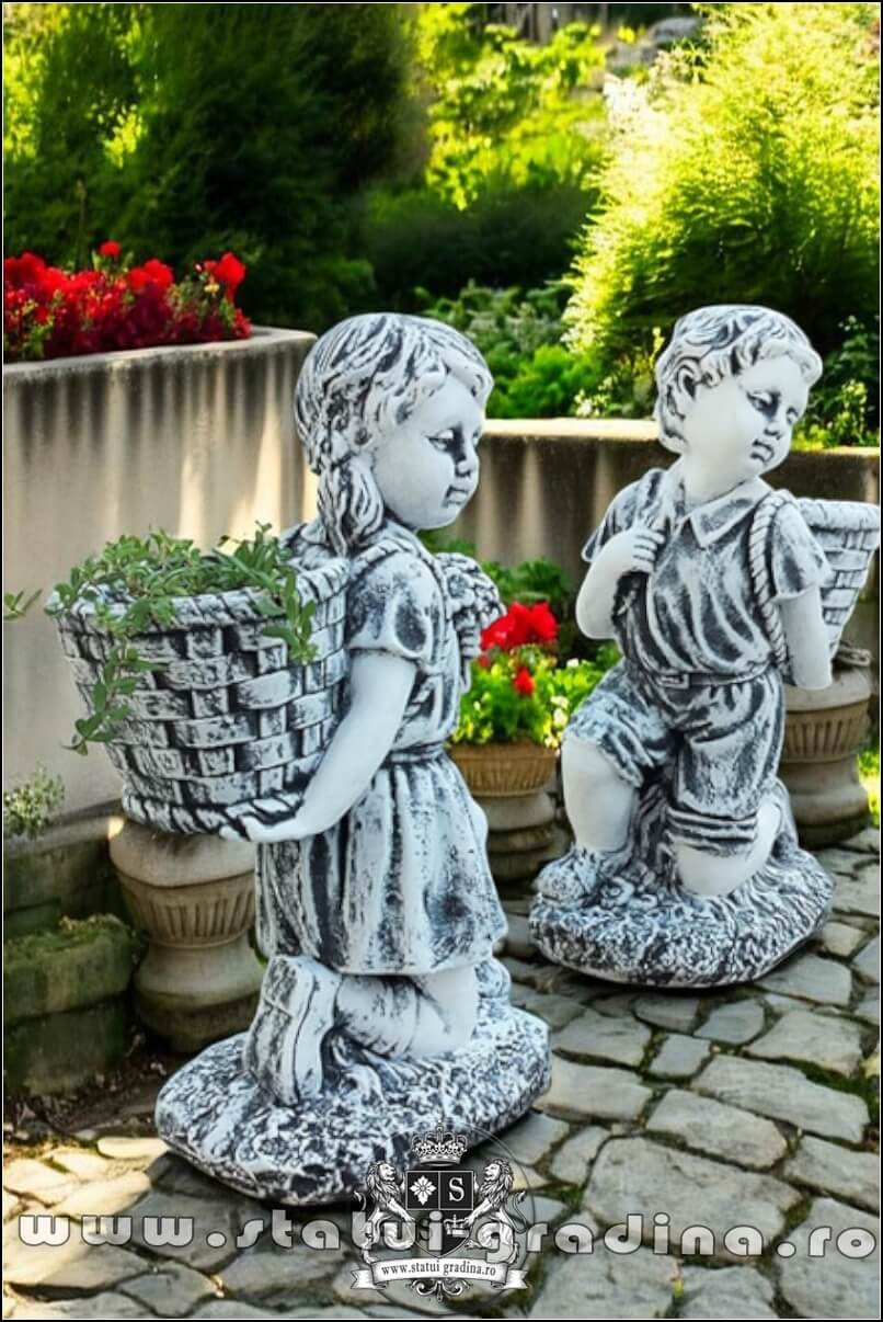 Set copii cu coșulețe, gri patinat, model S91. (2)