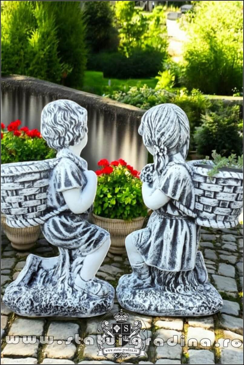 Set copii cu coșulețe, gri patinat, model S91. (4)