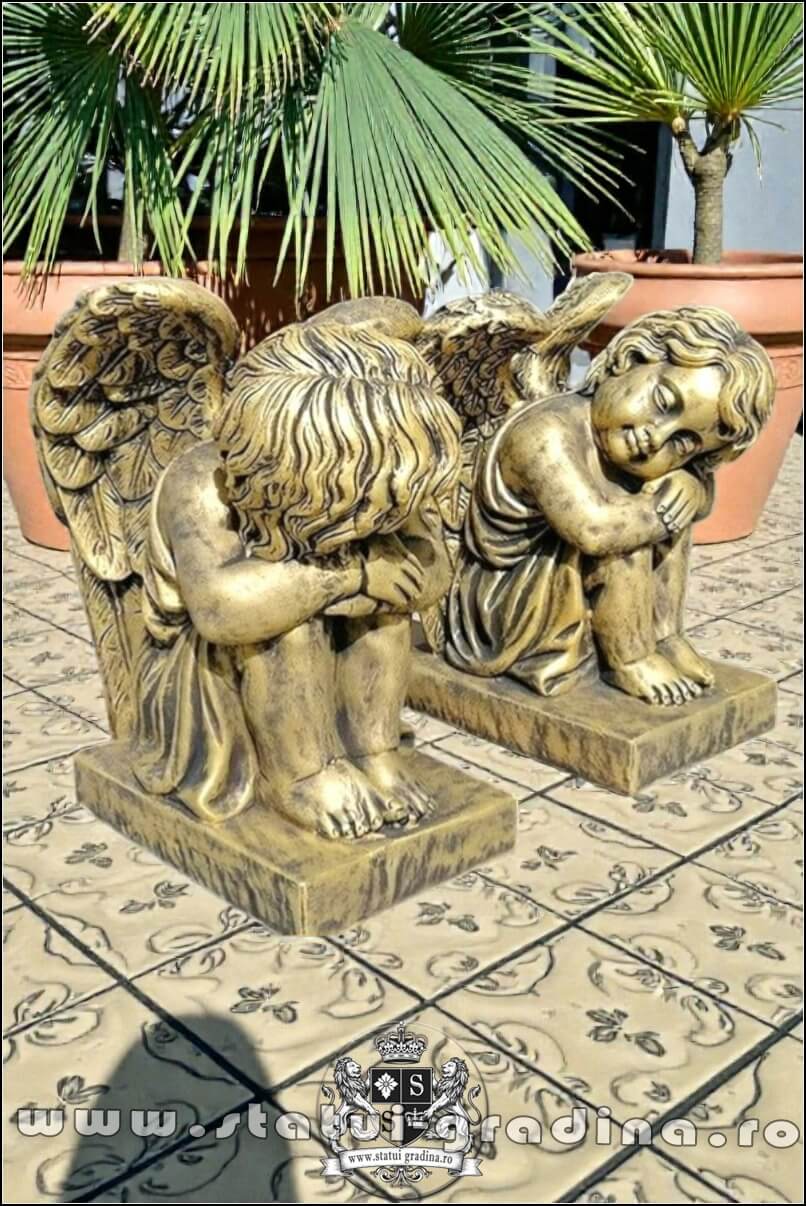 Set îngerași adormiți, auriu antichizat, model S76. (1)