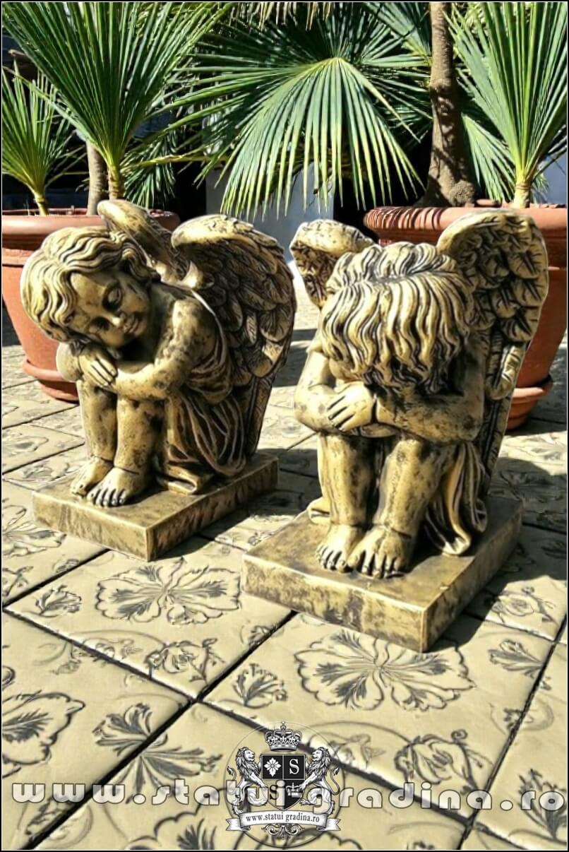 Set îngerași adormiți, auriu antichizat, model S76. (2)