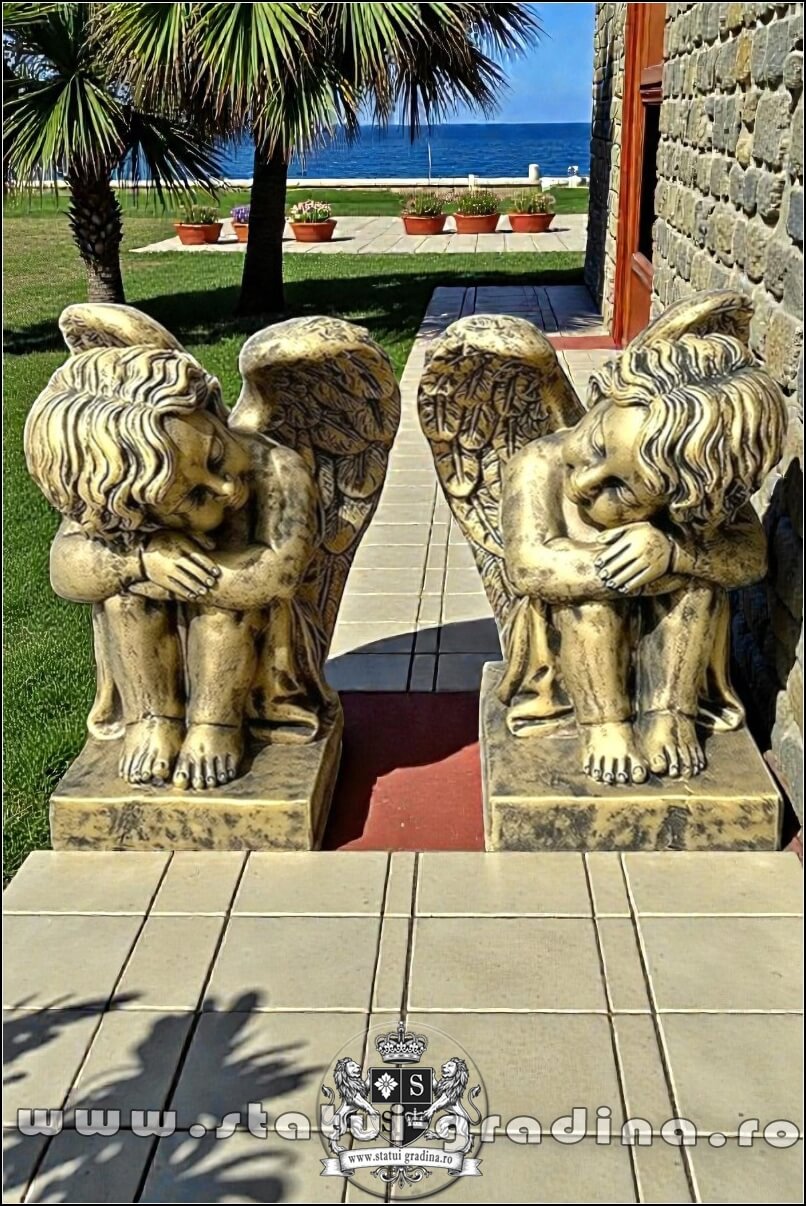 Set îngerași adormiți, auriu antichizat, model S76. (3)