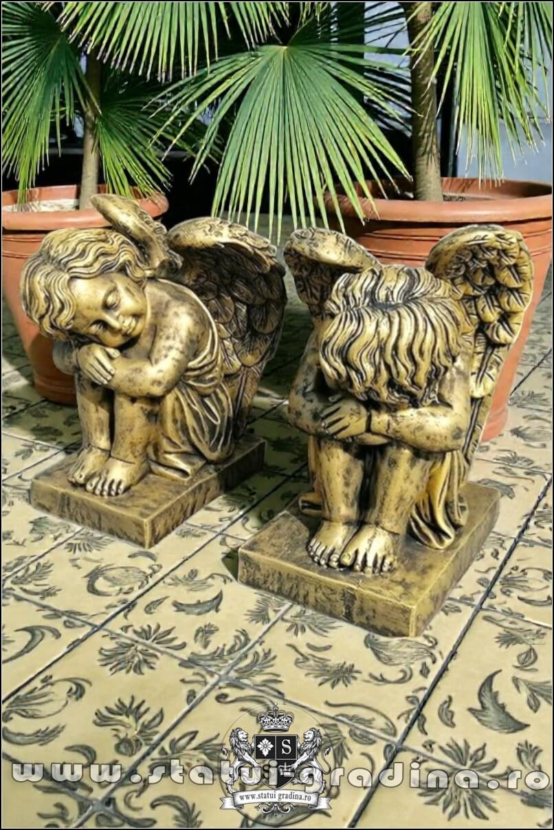 Set îngerași adormiți, auriu antichizat, model S76. (4)