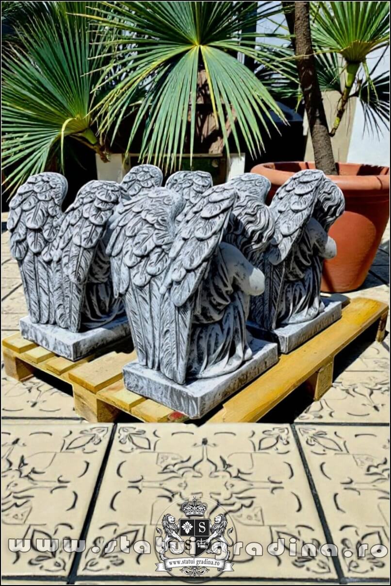 Set îngerași adormiți, gri antichizat, model S76. (4)