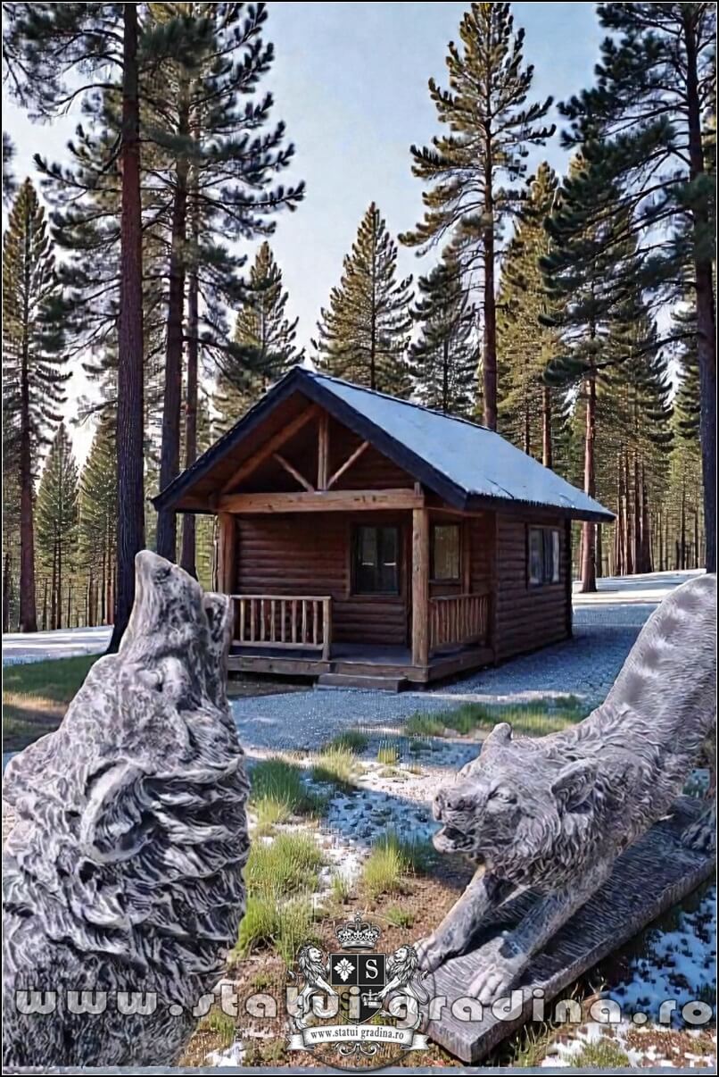 Set pereche lupi mari, gri antichizat, model S95-S96. (1)