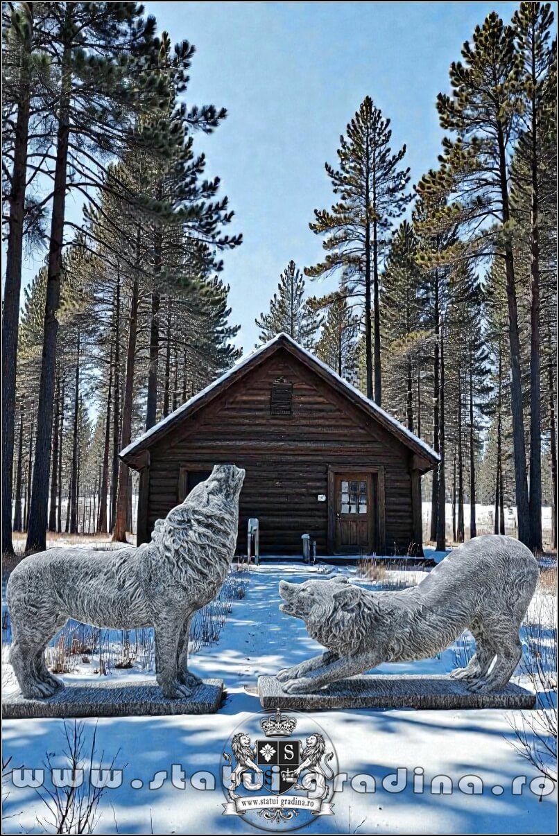 Set pereche lupi mari, gri antichizat, model S95-S96. (3)