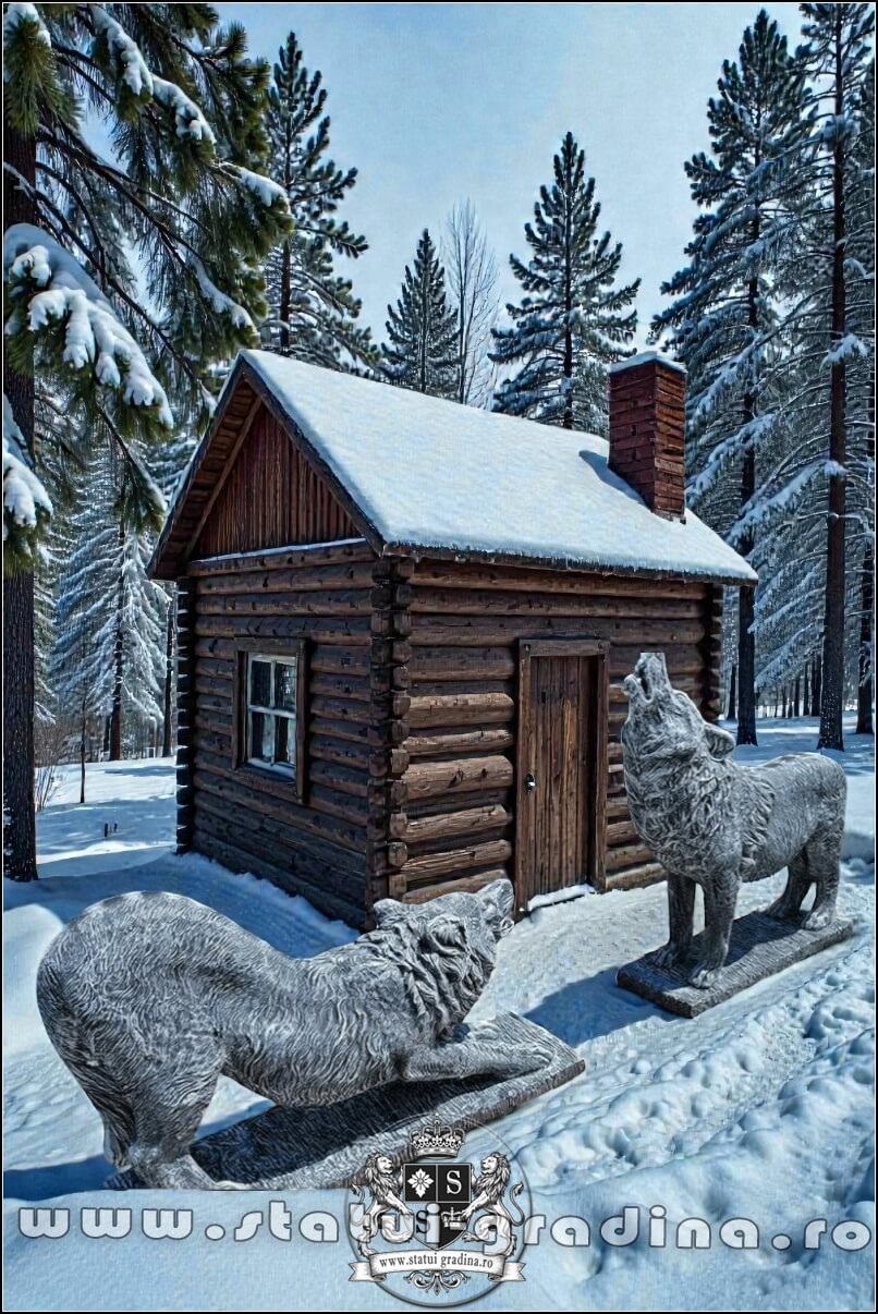 Set pereche lupi mari, gri antichizat, model S95-S96. (4)