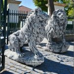 Set statuete lei gigant, gri antichizat, model S66.