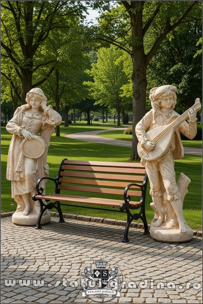 Set statuete muzicanți, galben patinat, model S69. (5)