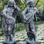 Set statuete muzicanți, gri patinat, model S69.