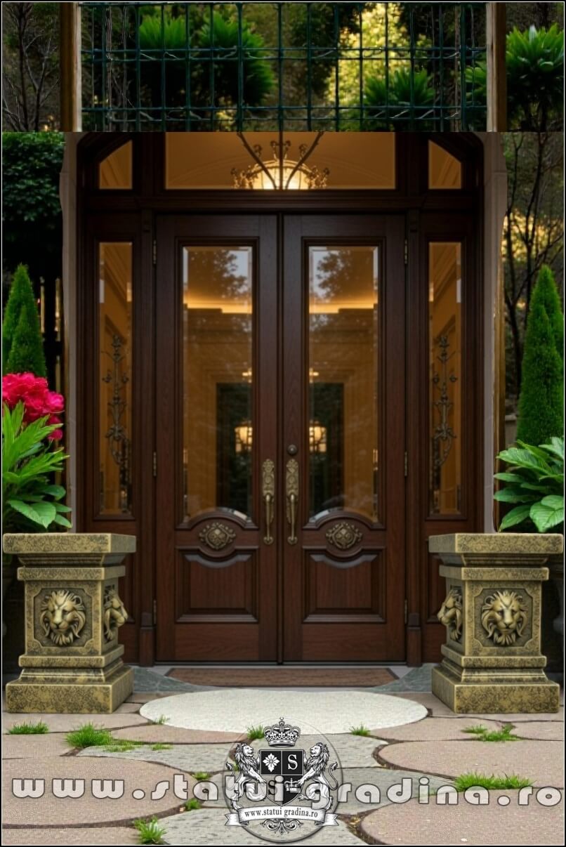 Soclu, stativ, cap de leu, auriu patinat, model S84. (5)