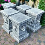 Soclu, stativ, cap de leu, gri patinat, model S84.