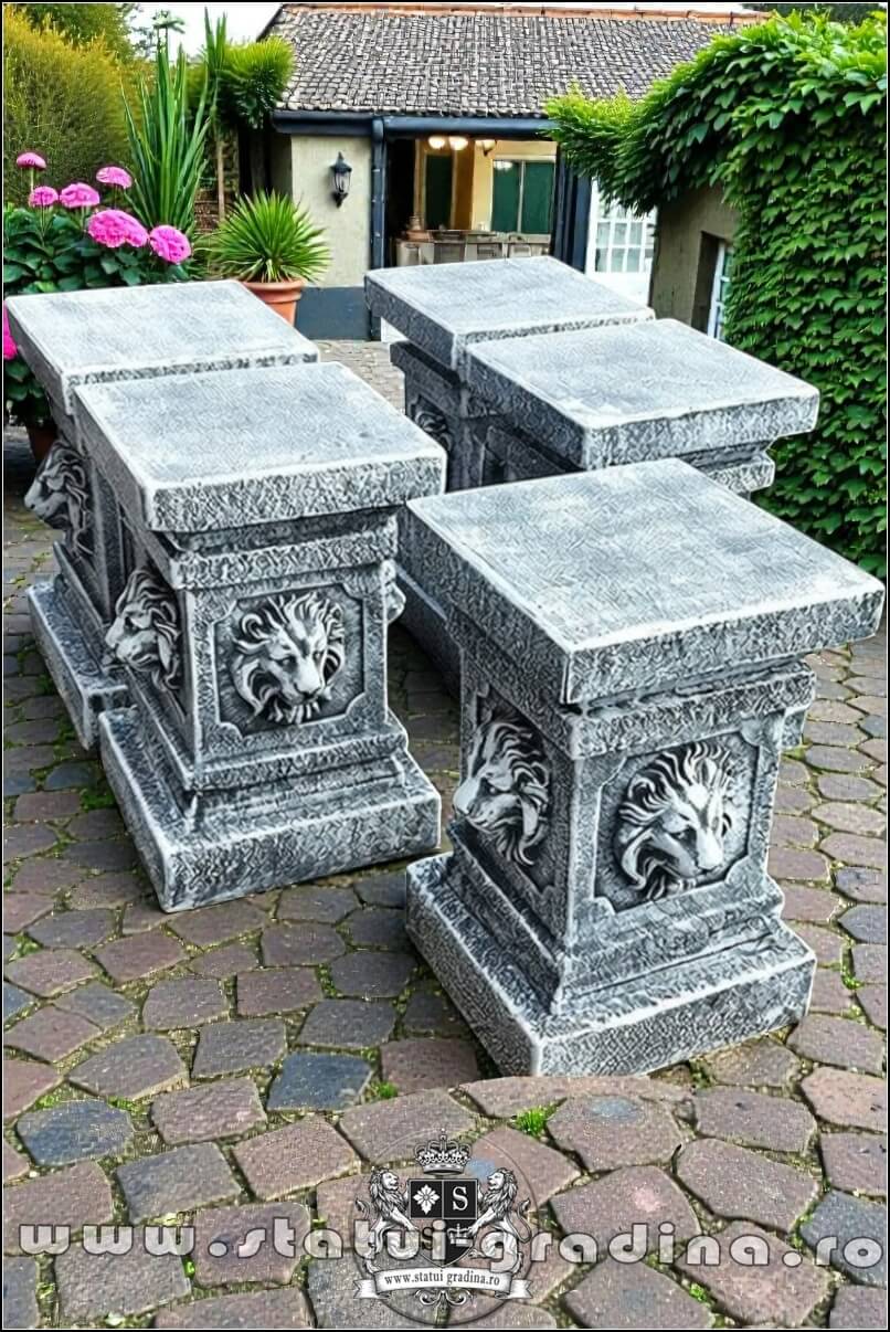 Soclu, stativ, cap de leu, gri patinat, model S84. (3)