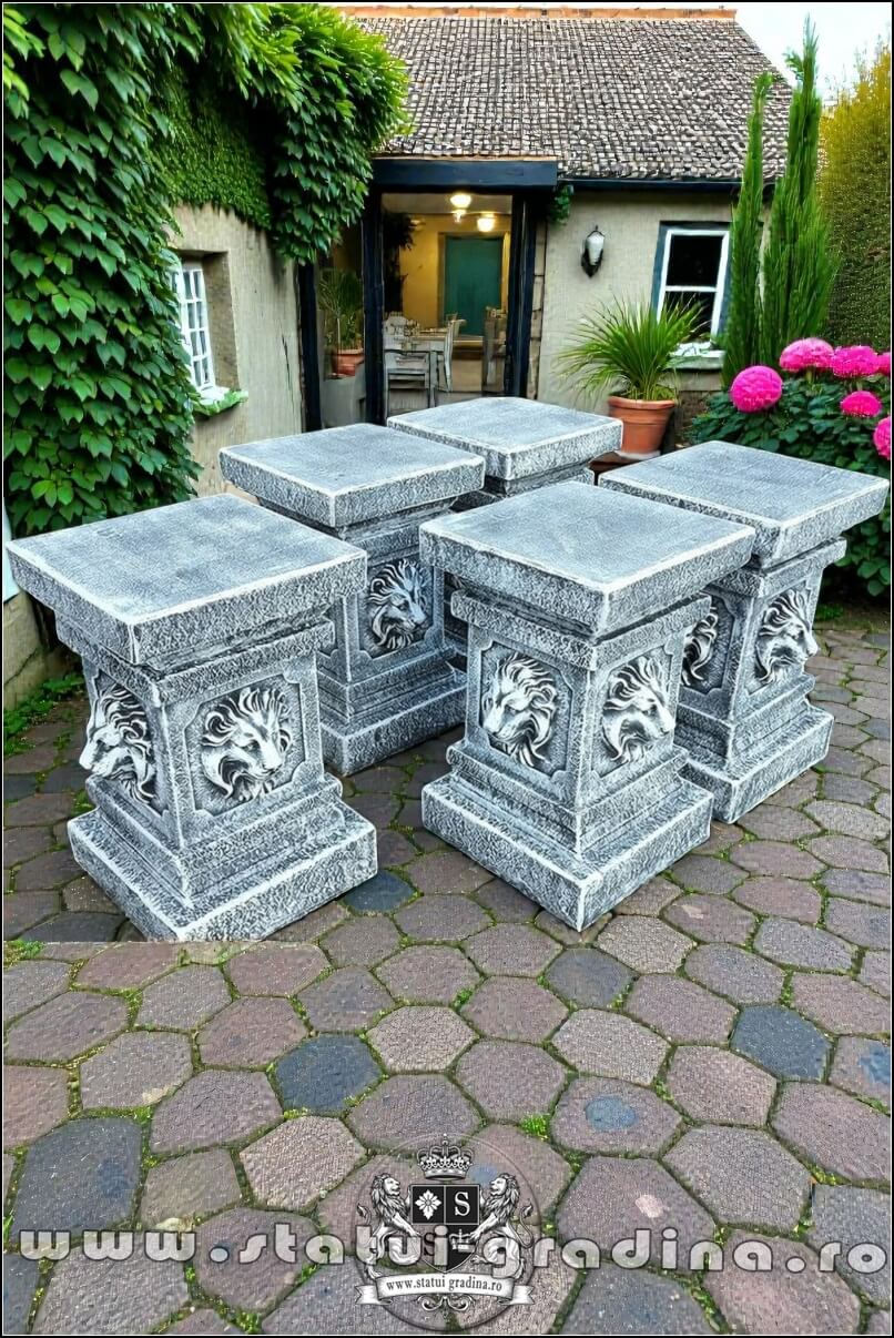 Soclu, stativ, cap de leu, gri patinat, model S84. (4)