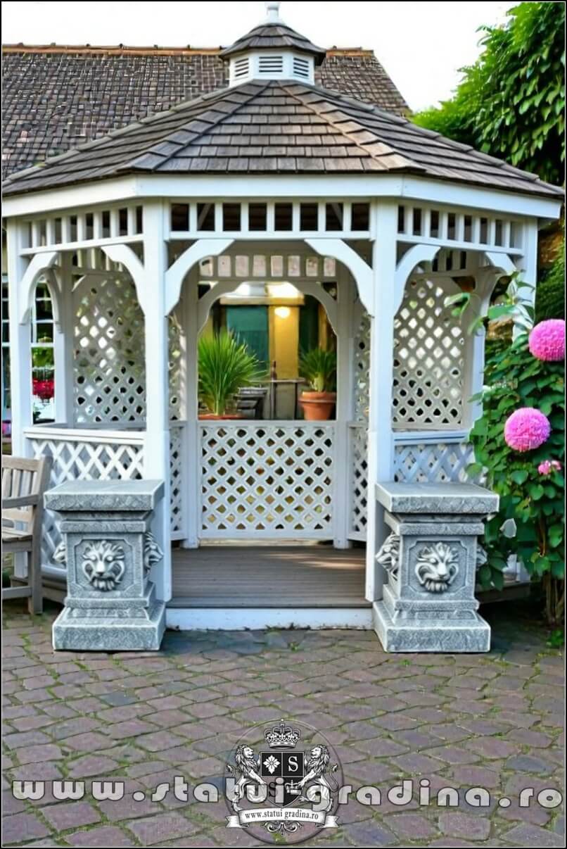 Soclu, stativ, cap de leu, gri patinat, model S84. (5)