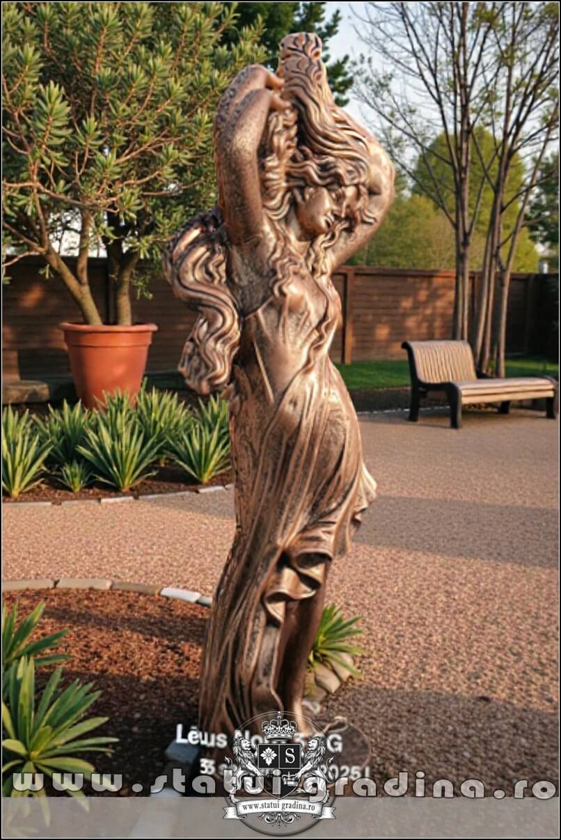 Statuetă Venus cu părul lung, arămiu patinat, model S71. (3)