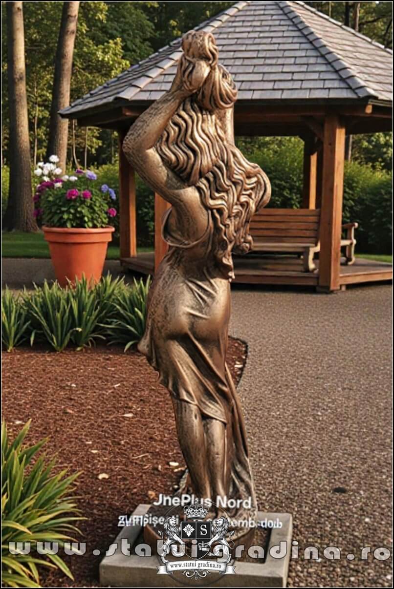 Statuetă Venus cu părul lung, arămiu patinat, model S71. (4)