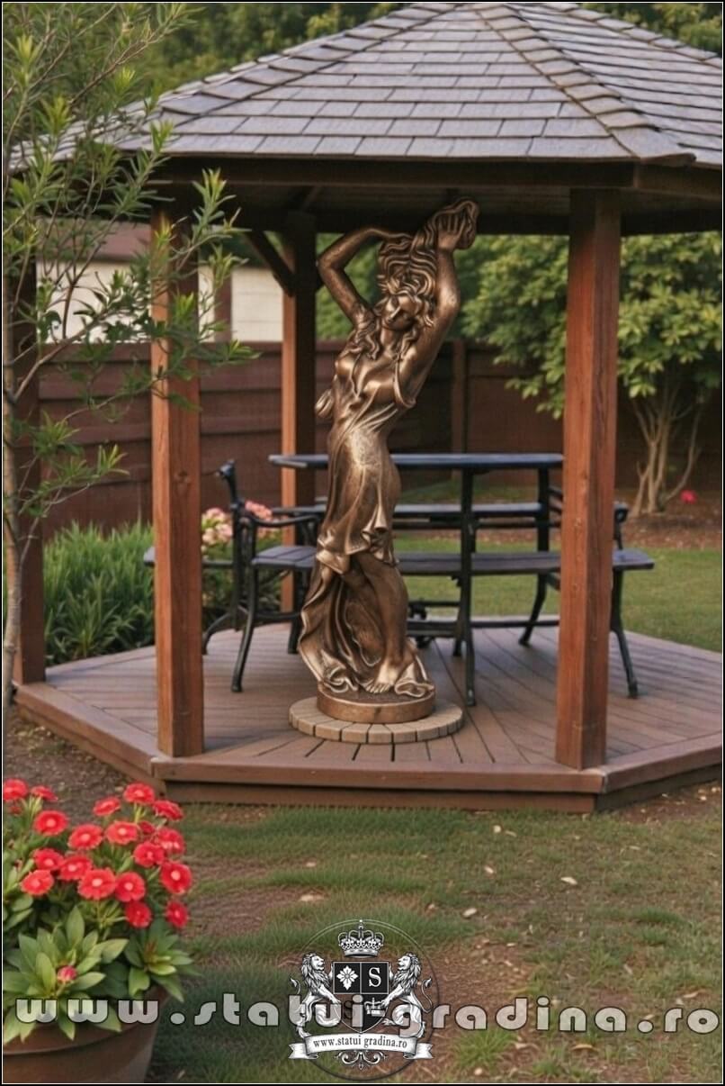 Statuetă Venus cu părul lung, arămiu patinat, model S71. (5)