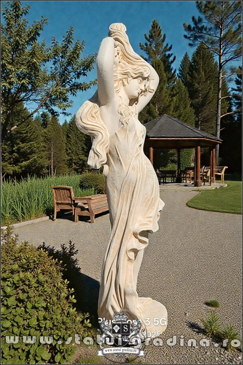 Statuetă Venus cu părul lung, galben patinat, model S71. (3)