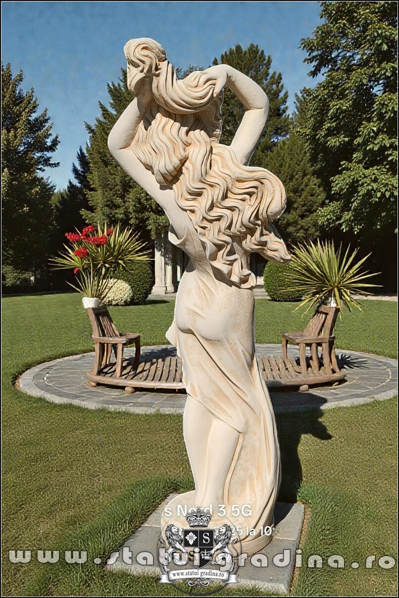 Statuetă Venus cu părul lung, galben patinat, model S71. (4)