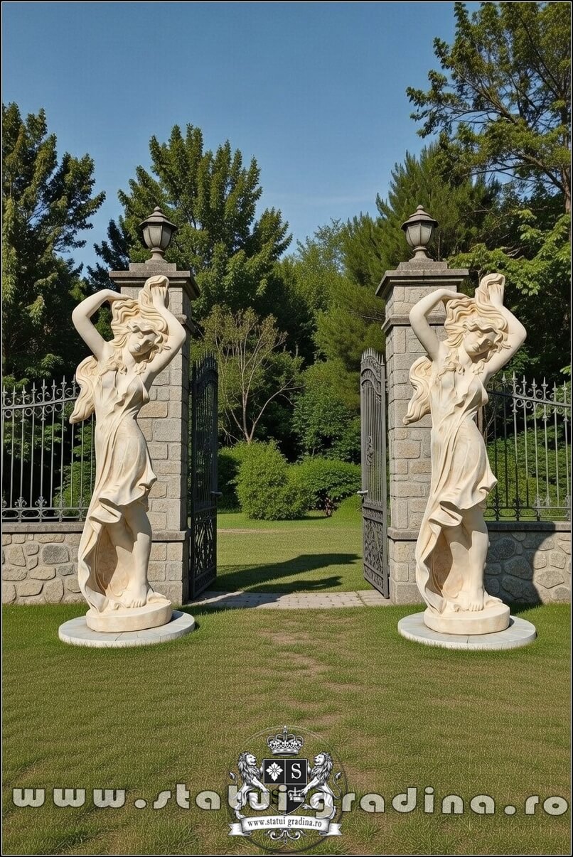 Statuetă Venus cu părul lung, galben patinat, model S71. (5)