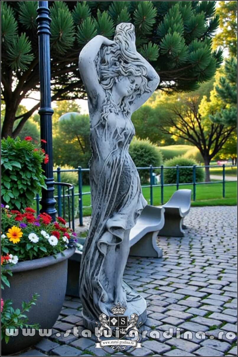 Statuetă Venus cu părul lung, gri patinat, model S71. (1)