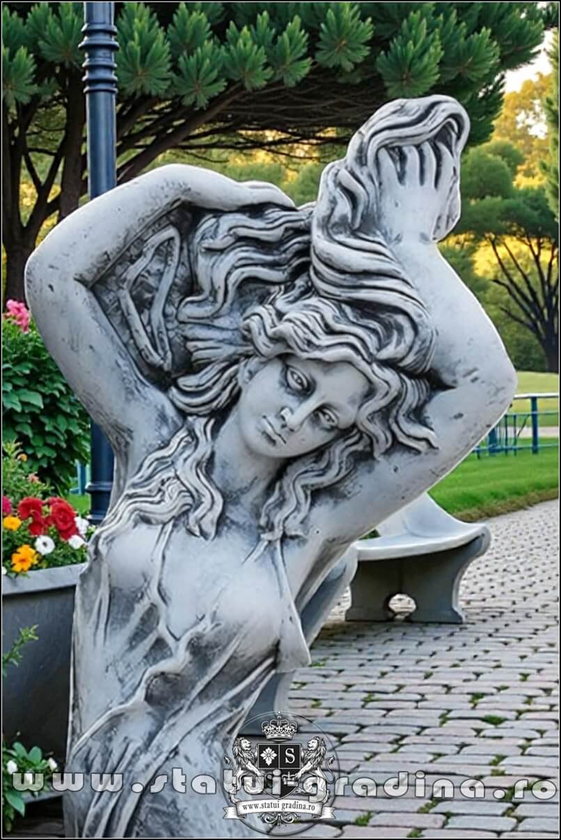 Statuetă Venus cu părul lung, gri patinat, model S71. (2)