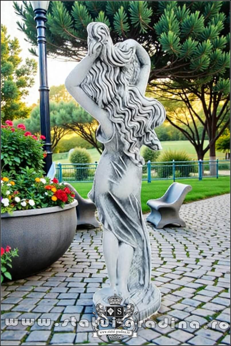 Statuetă Venus cu părul lung, gri patinat, model S71. (4)