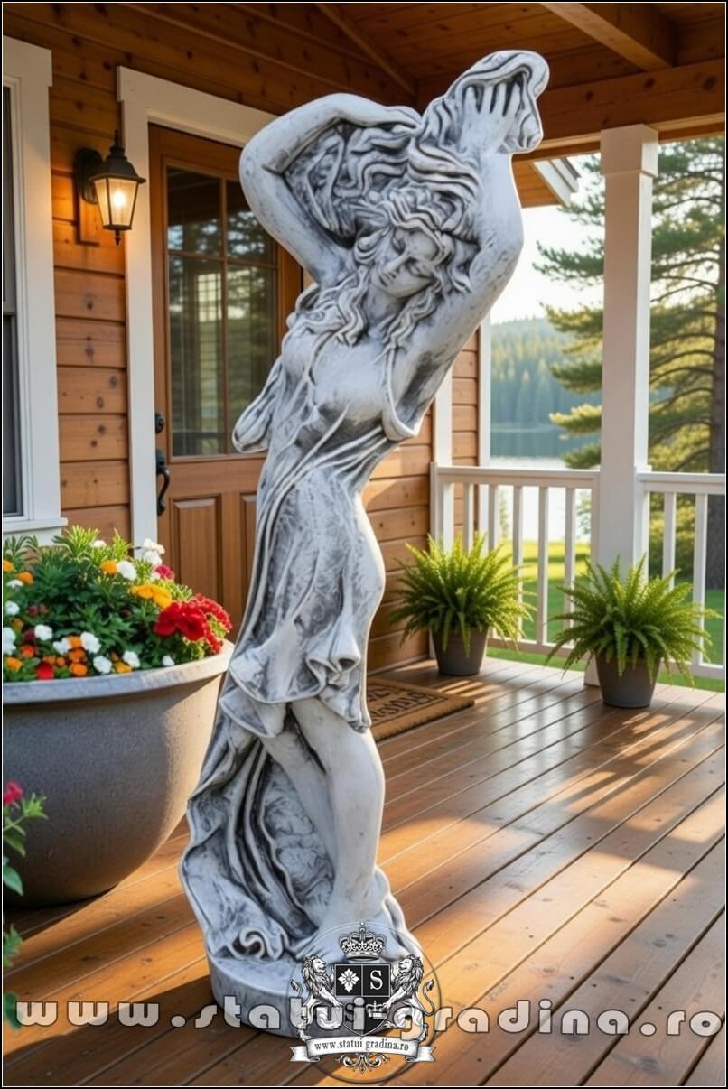 Statuetă Venus cu părul lung, gri patinat, model S71. (5)