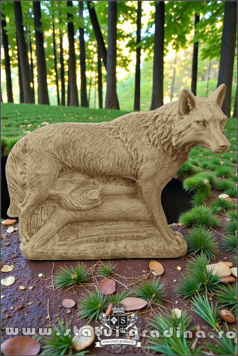 Statuetă animal lup, galben antichizat, model S78. (2)