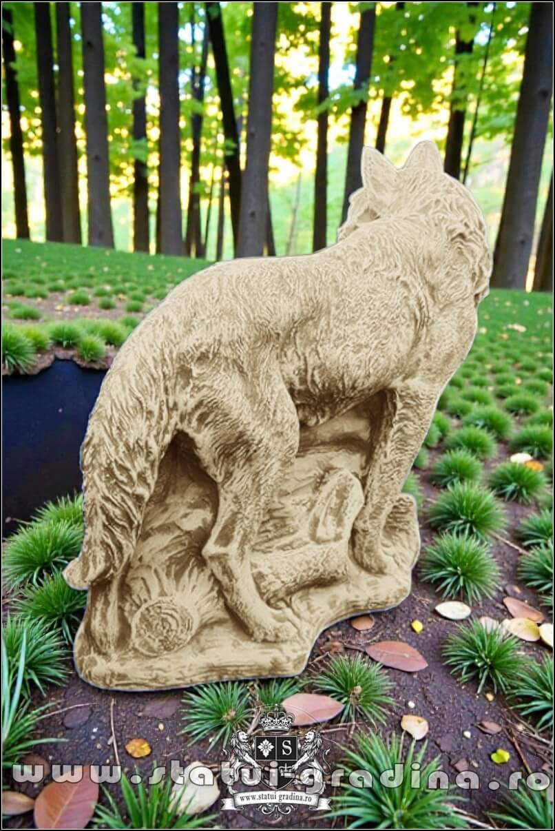 Statuetă animal lup, galben antichizat, model S78. (4)